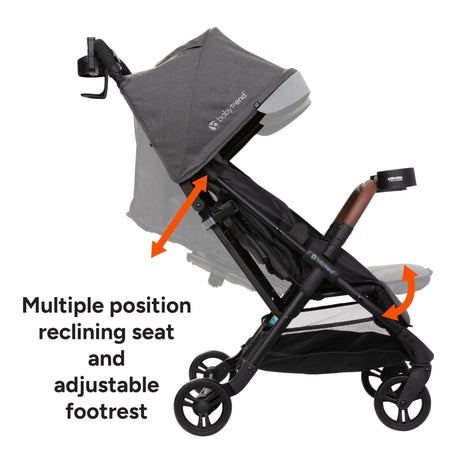 Baby Trend York Compact Side-By-Side Double Stroller with reclining seat and adjustable footrest
