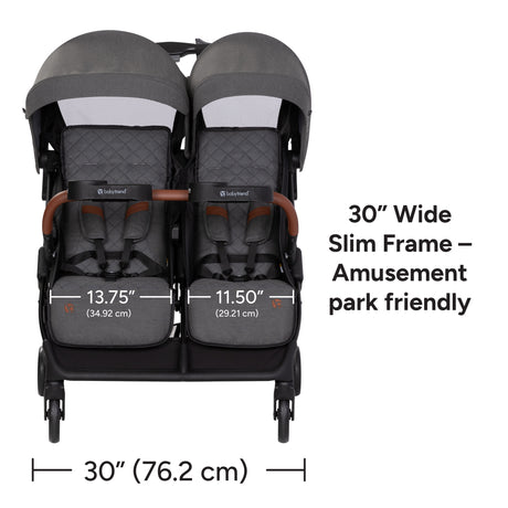 Baby Trend York Compact Side-By-Side Double Stroller suitability for amusement parks