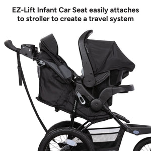 Baby Trend Expedition Zero Flat Jogger with EZ-Lift infant car seat easily attached to stroller