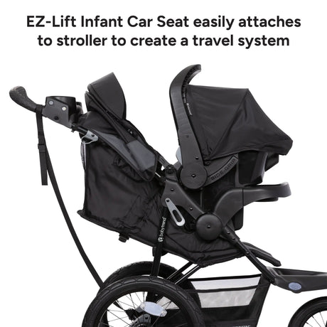 Baby Trend Expedition Zero Flat Jogger with EZ-Lift infant car seat easily attached to stroller