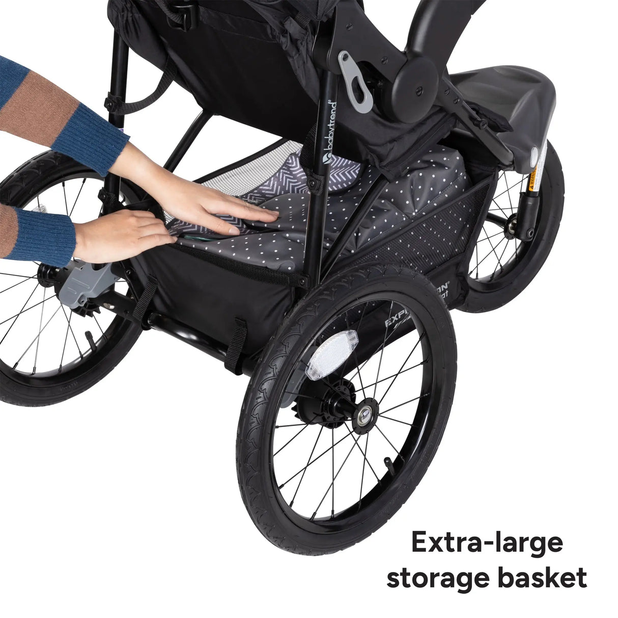 Baby Trend Expedition Zero Flat Jogger extra large storage basket