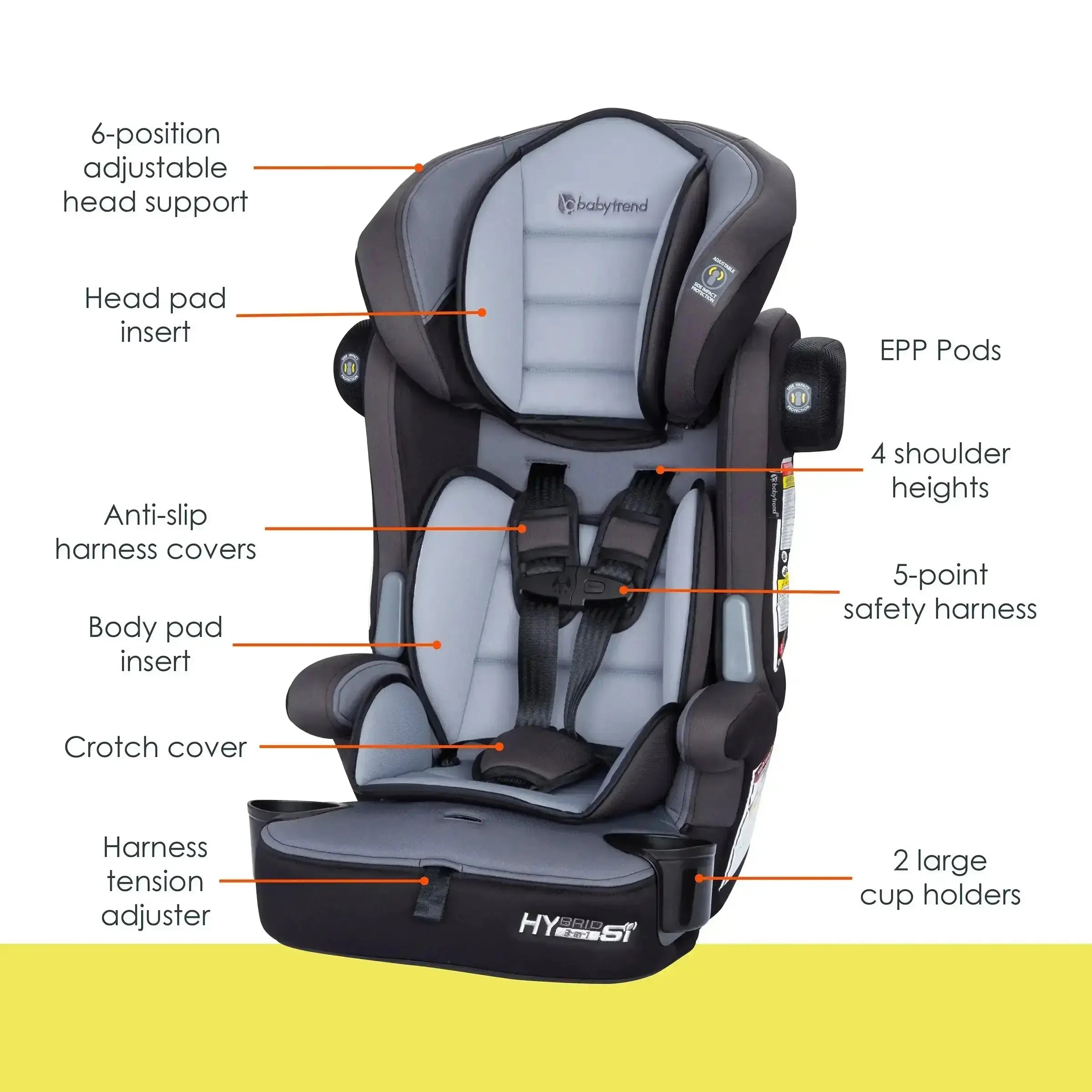 Hybrid™ SI 3-in-1 Combination Booster Car Seat with Side Impact Protection in Madrid Black (Target Exclusive)