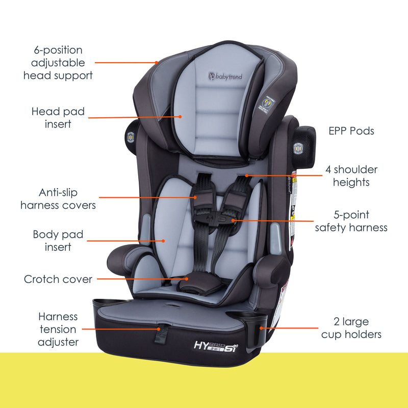 Hybrid SI 3-in-1 Combination Booster Car Seat with Side Impact Protection - Madrid Black (Target Exclusive)