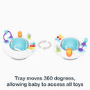Load image into gallery viewer, Tray moves 360 degrees on the Smart Steps by Baby Trend Explore N’ Play 5-in-1 Activity to Booster Seat