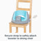 Secure strap to safely attach booster seat to dining chair of the Smart Steps by Baby Trend Explore N’ Play 5-in-1 Activity to Booster Seat