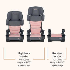 Tova SLIM 2-in-1 Booster Seat three position modes and the weight requirement