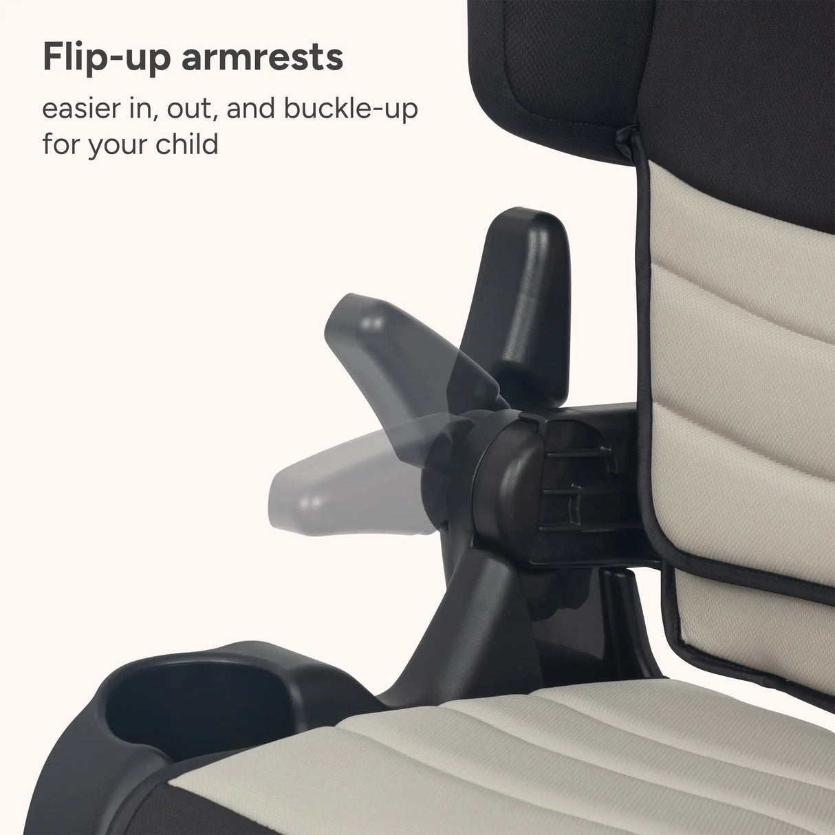 Baby Trend Tova SLIM 2-in-1 Booster Seat flip up armrests 