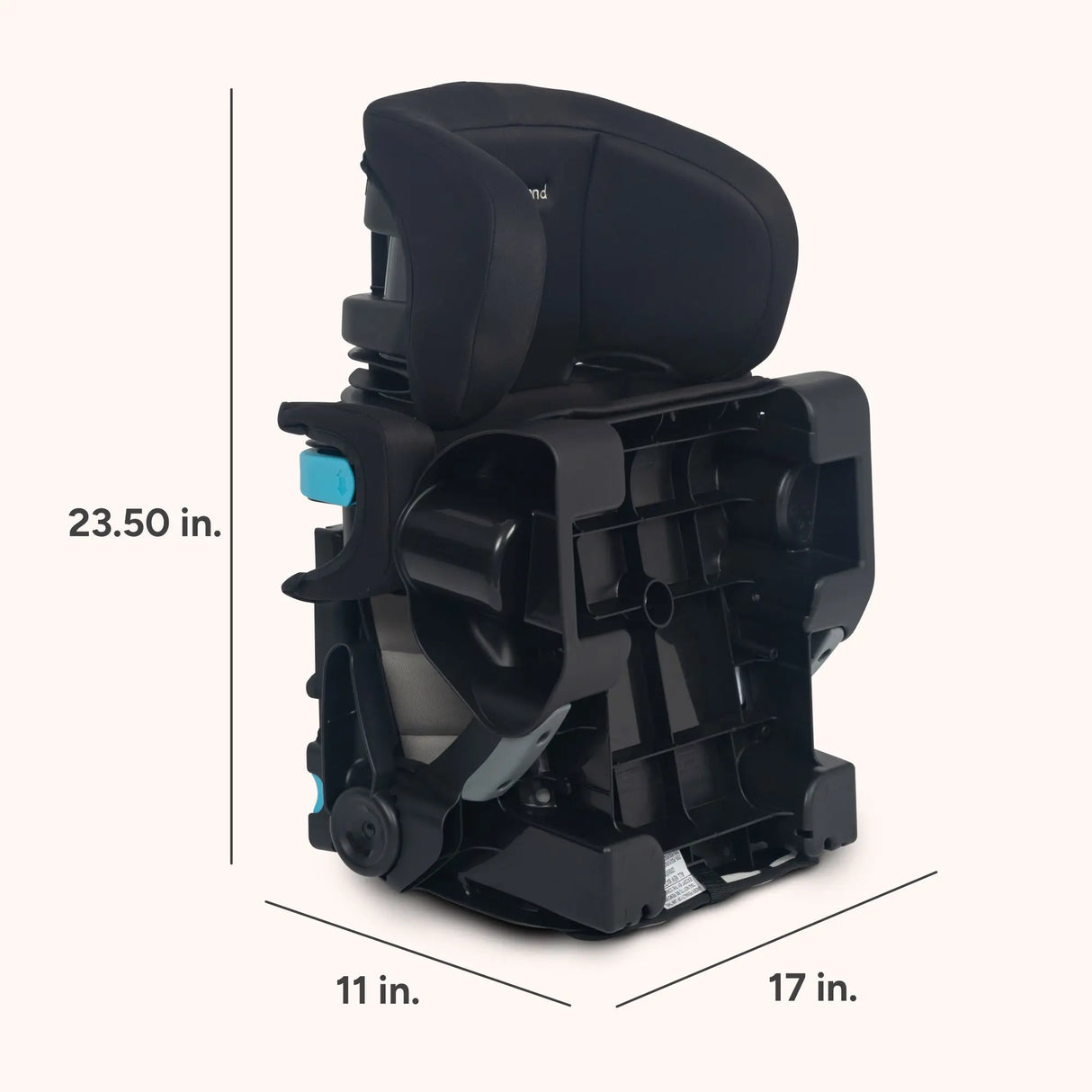 The dimensions of the Baby Trend Tova SLIM 2-in-1 Booster Seat folded
