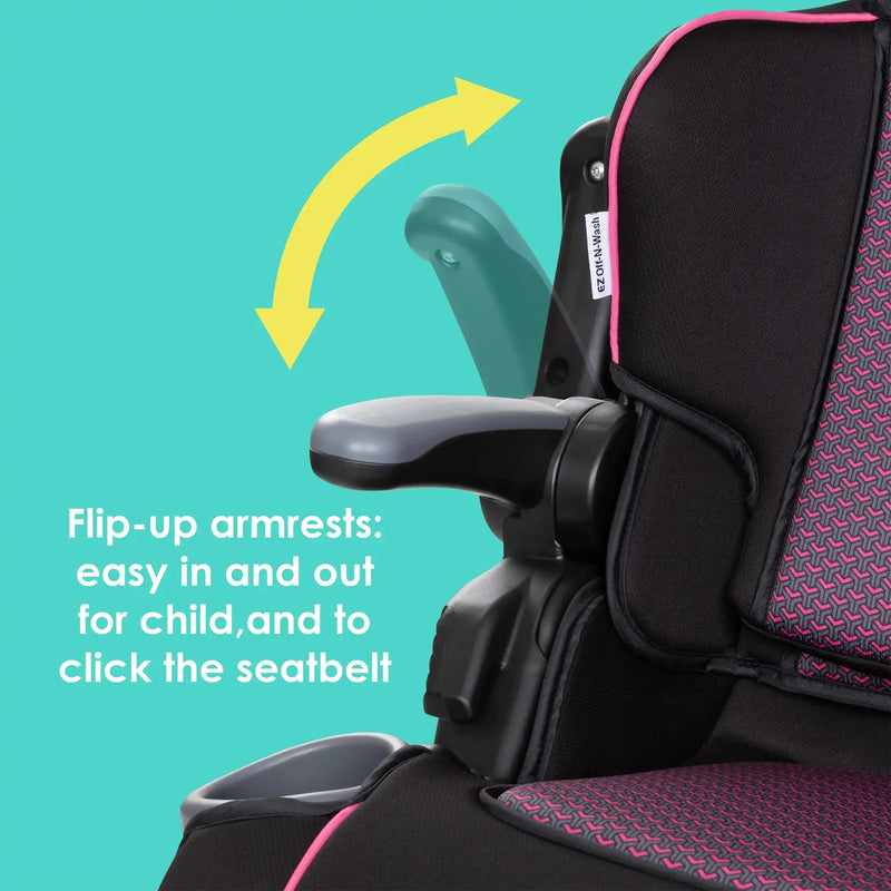 Baby Trend PROtect 2-in-1 Folding Booster Car Seat flip up armrests