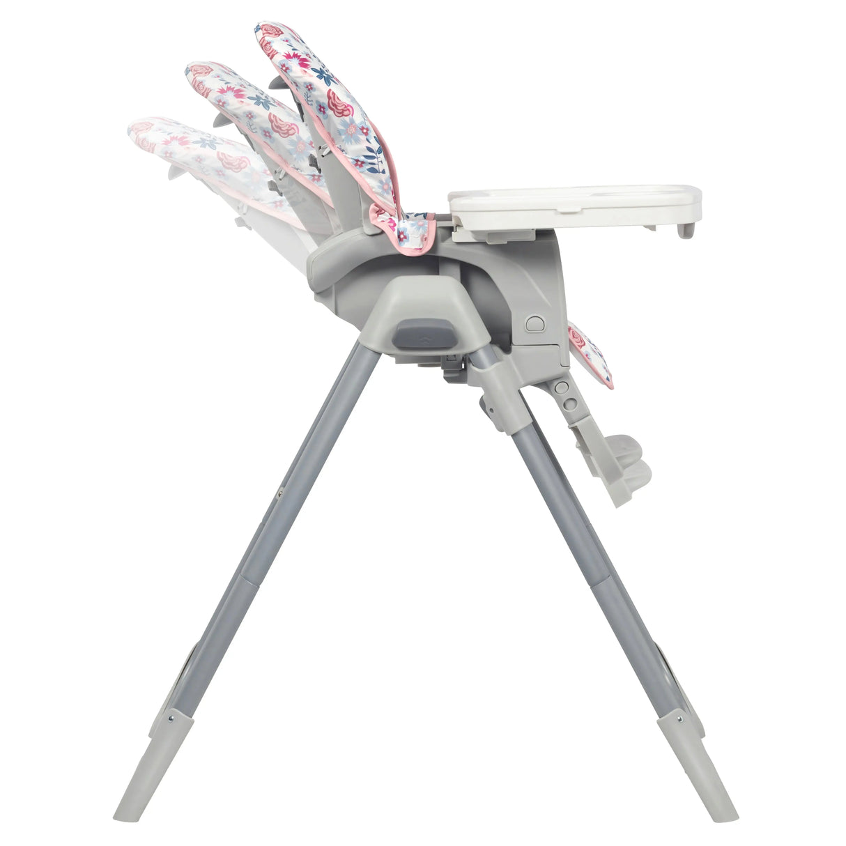 Baby Trend Sit Right 2.0 3-in-1 High Chair side view with three reclining positions for the seat