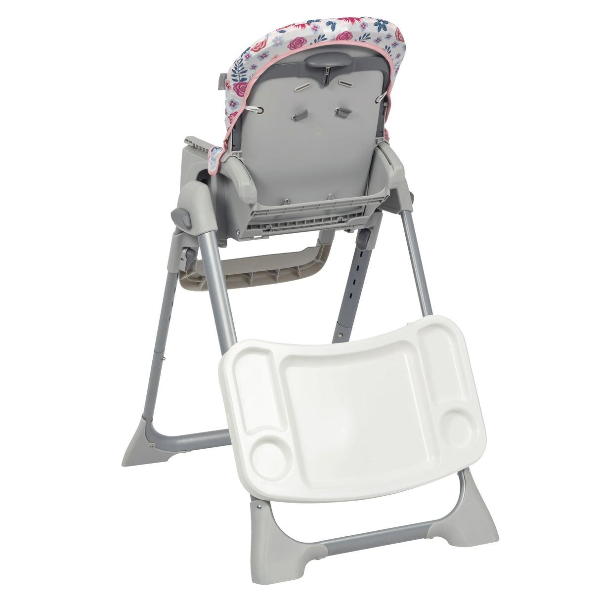 Baby Trend Sit Right 2.0 3-in-1 High Chair tray storage in the bottom rear of the frame