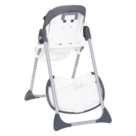 Rear view of the Baby Trend Tot Spot 3-in-1 High Chair with the tray stored in the back