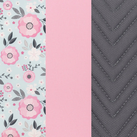Baby Trend Tot Spot 3-in-1 High Chair pink, grey, and floral pattern fabric