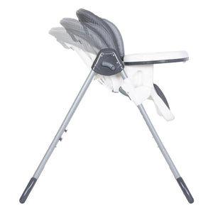 Side view of the Baby Trend Tot Spot 3-in-1 High Chair with recline positions