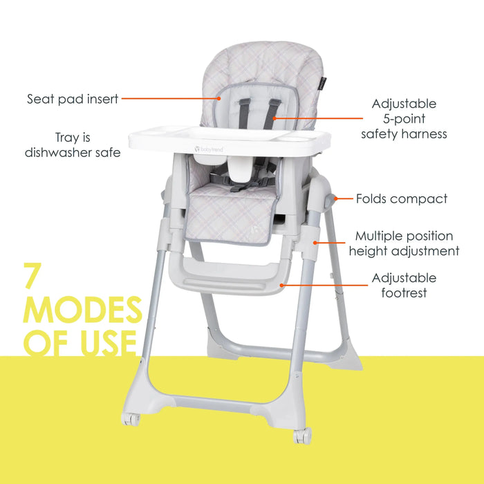 Baby Trend high chair adjustable features