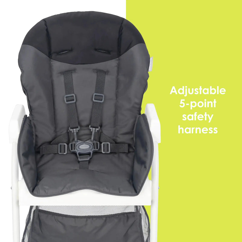 Baby Trend Flat Fold High Chair adjustable 5 point safety harness