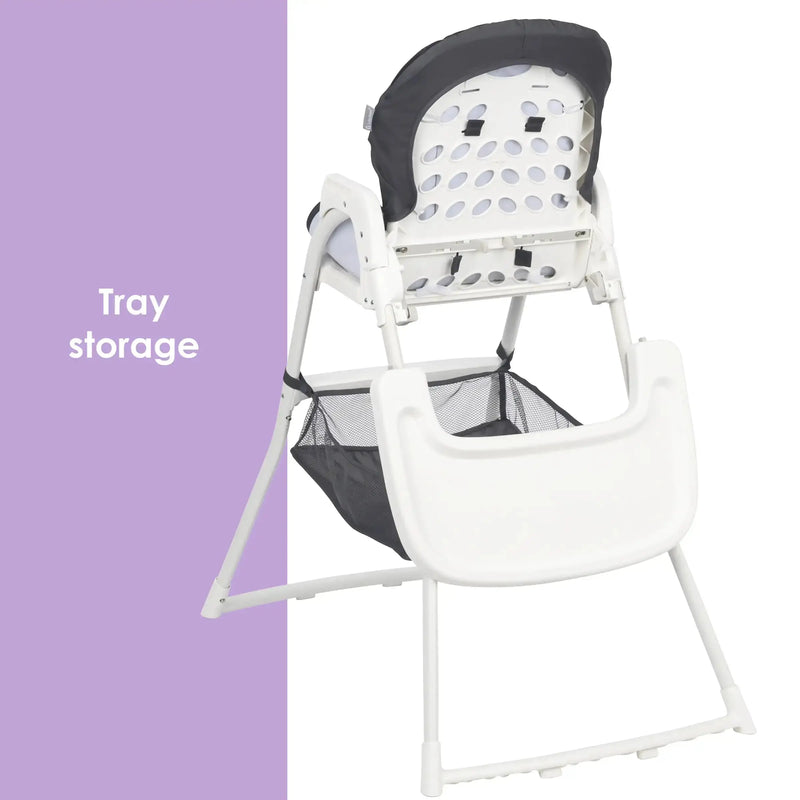 Baby Trend Flat Fold High Chair tray storage