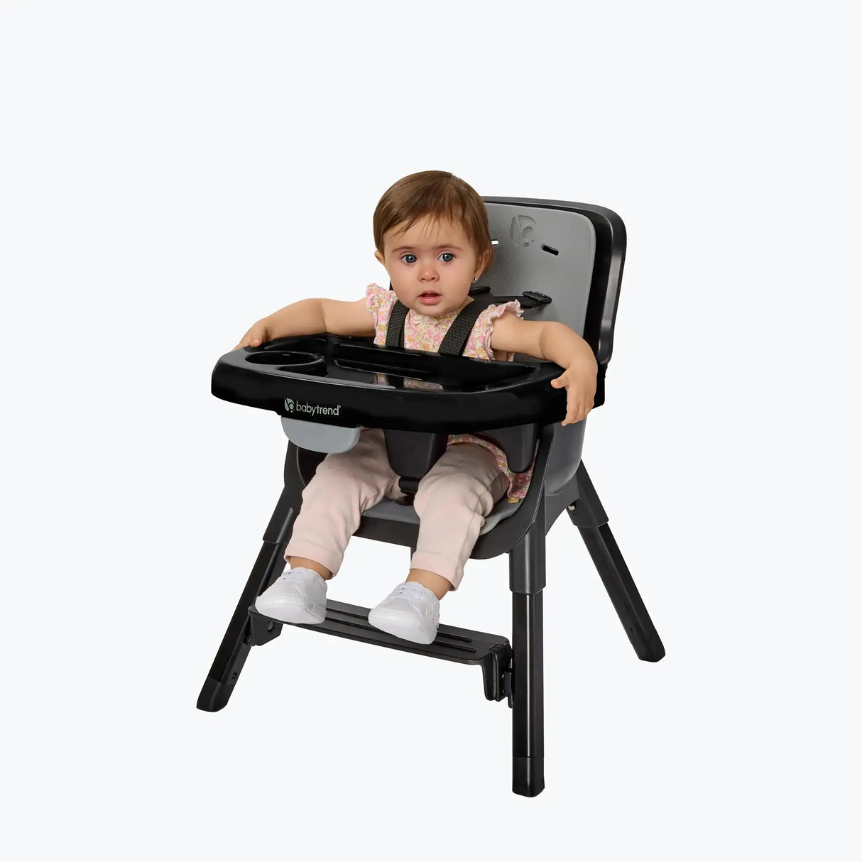 Using the Baby Trend Sweet Seat 4-in-1 High Chair in booster mode with a child sitting ready for food