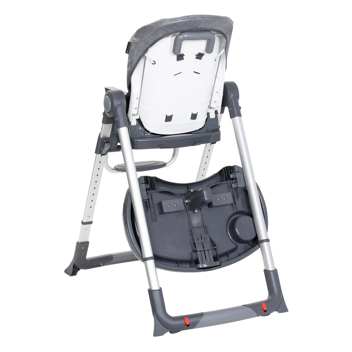 Back view of the 7-In-1 Feeding Center High Chair with the tray stored in the rear