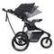 Side view of the adjustable canopy on the Baby Trend Expedition DLX Jogger Stroller