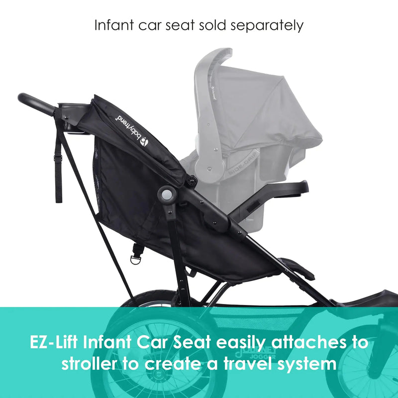 Baby Trend Journey Jogger Stroller infant car seat easily attached to stroller to create a travel system