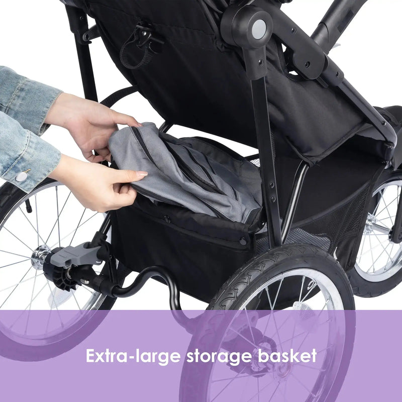 Baby Trend Journey Jogger Stroller extra large storage basket