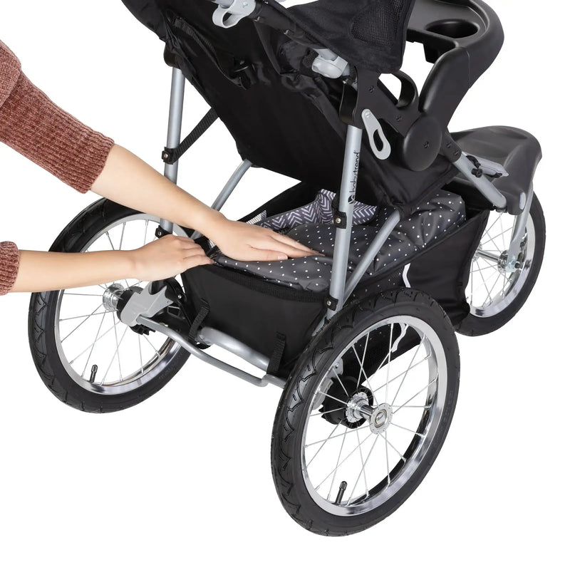 Extra large storage basket from the Baby Trend Expedition Jogger