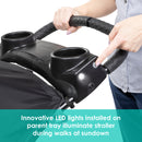 Load image into gallery viewer, Baby Trend XCEL-R8 PLUS Jogger with LED light on parent tray illuminate stroller