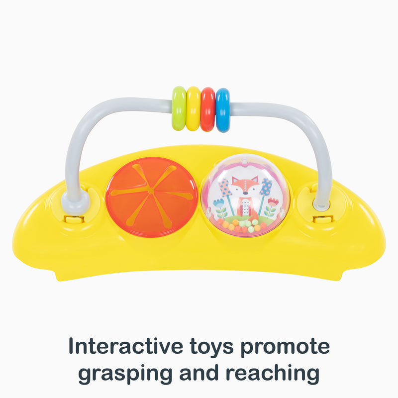 Interactive toys promote grasping and reaching from the Smart Steps Bounce N' Play Jumper