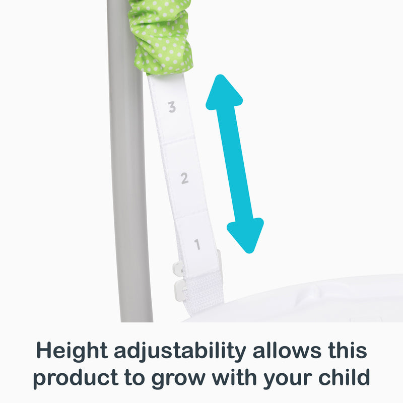 Height adjustability allows this product to grow with your child from the Smart Steps My First Jumper