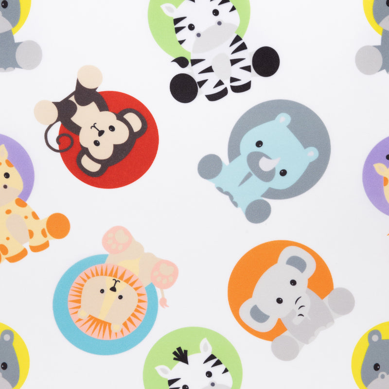 Animal pattern fabric fashion on the Smart Steps by Baby Trend My First Jumper activity center