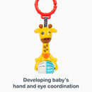 Load image into gallery viewer, Developing baby's hand and eye coordination with the Smart Steps Jingle Jungle 3-Pack Rattle Hooks