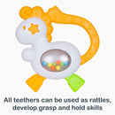 Load image into gallery viewer, All teethers can be used as rattles, develop grasp and hold skills from the Smart Steps Tiny Nibbles 5-Pack Teethers