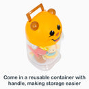 Load image into gallery viewer, Come in a reusable container with handle, making storage easier of the Smart Steps Tiny Nibbles 5-Pack Teethers
