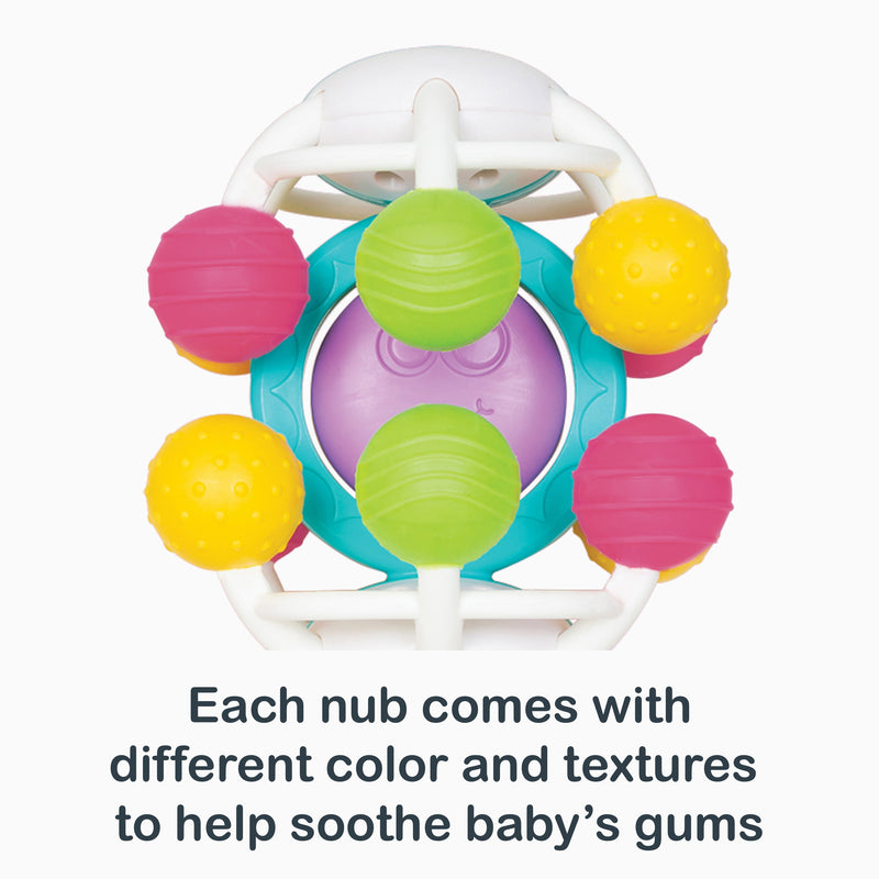 Each nub comes with different color and textures  to help soothe baby’s gums on the Smart Steps Move and Go Shaper