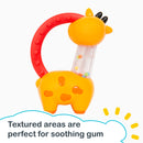 Load image into gallery viewer, Textured areas are perfect for soothing gum from the Smart Steps by Baby Trend Jerry Giraffe Rattle and Teether STEM Toy