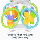 Load image into gallery viewer, Silicone rings help with baby's teething​ from the Smart Steps Grab N' Spin Rattle and Teether