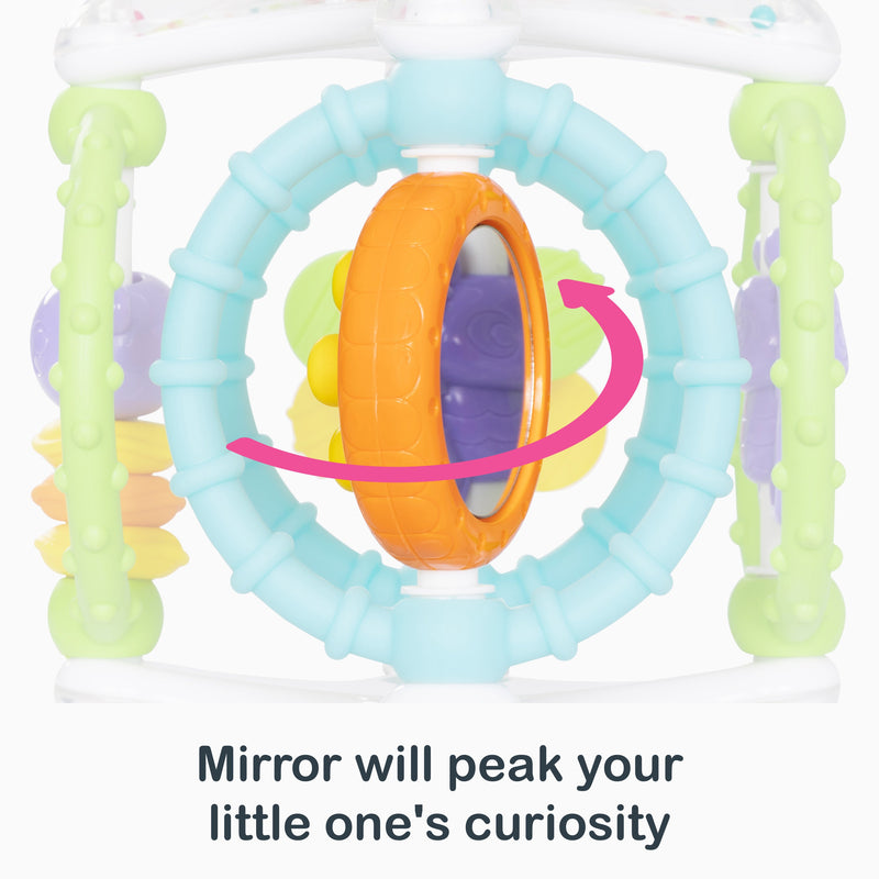 Mirror will peak your little one's curiosity​ from the Smart Steps Grab N' Spin Rattle and Teether