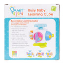 Load image into gallery viewer, The back of the Smart Steps Busy Baby Learning Cube STEM learning toys retail box packaging