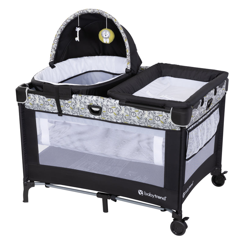 Baby Trend Nursery Den Playard with Rocking Cradle and Flip Over Changer