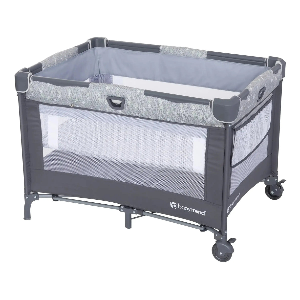 Baby Trend Nursery Den Playard with full-size bassinet attached