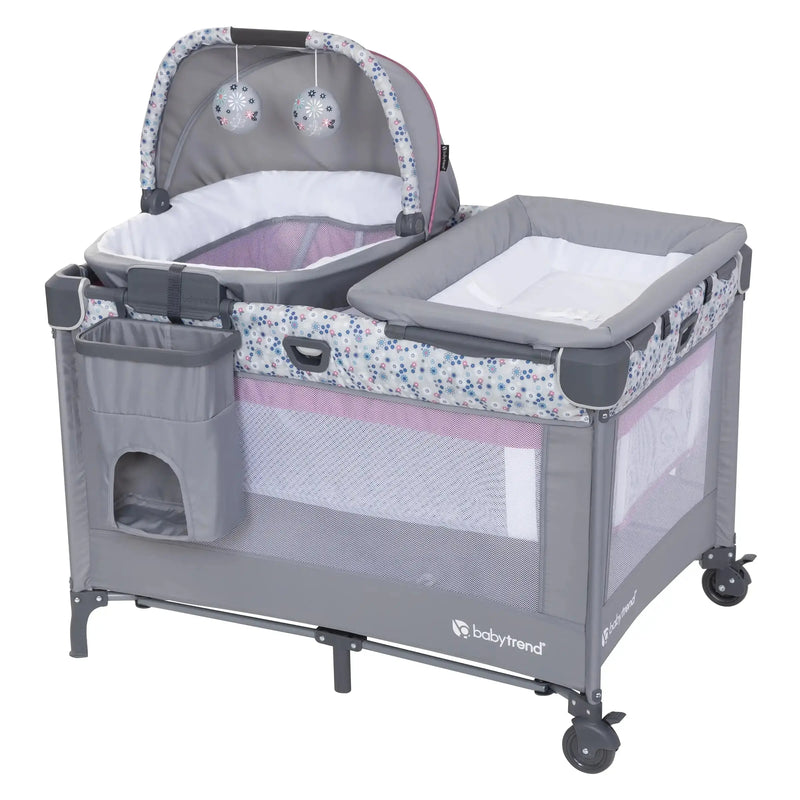 Baby Trend Nursery Den Playard with Rocking Cradle with all accessories attached