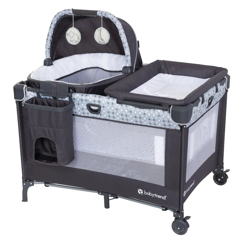 baby trend pack n play with bassinet and changing table Nursery Den Playard with Rocking Cradle (Baby Bassinet/Crib) – Baby Trend