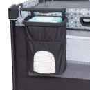 Load image into gallery viewer, Baby Trend Nursery Den Playard with Rocking Cradle has a diaper organizer