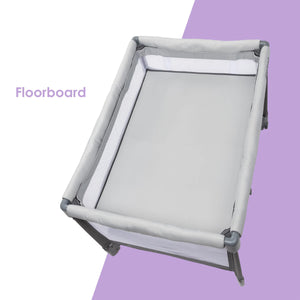 Comet Quick-Fold Playard with Hanging Bassinet in Desert Grey