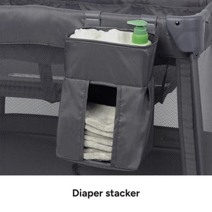 Baby Trend Sol Nursery Center Playard diaper stacker
