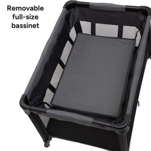 Baby Trend Willow Nursery Center Playard removable full size bassinet top view