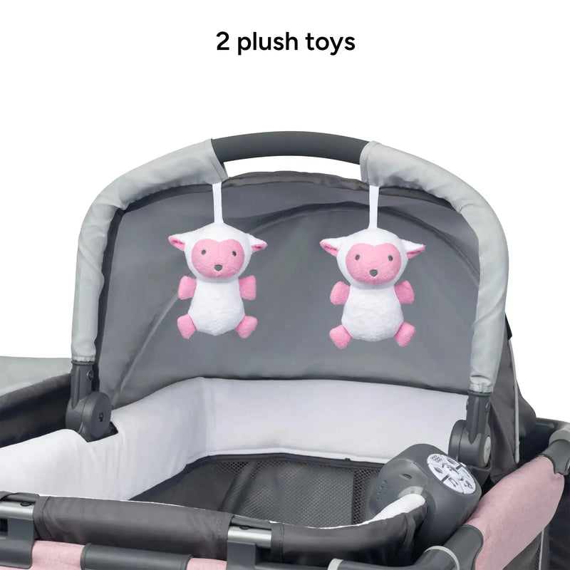 Baby Trend Simply Smart Nursery Center Playard two plush toys