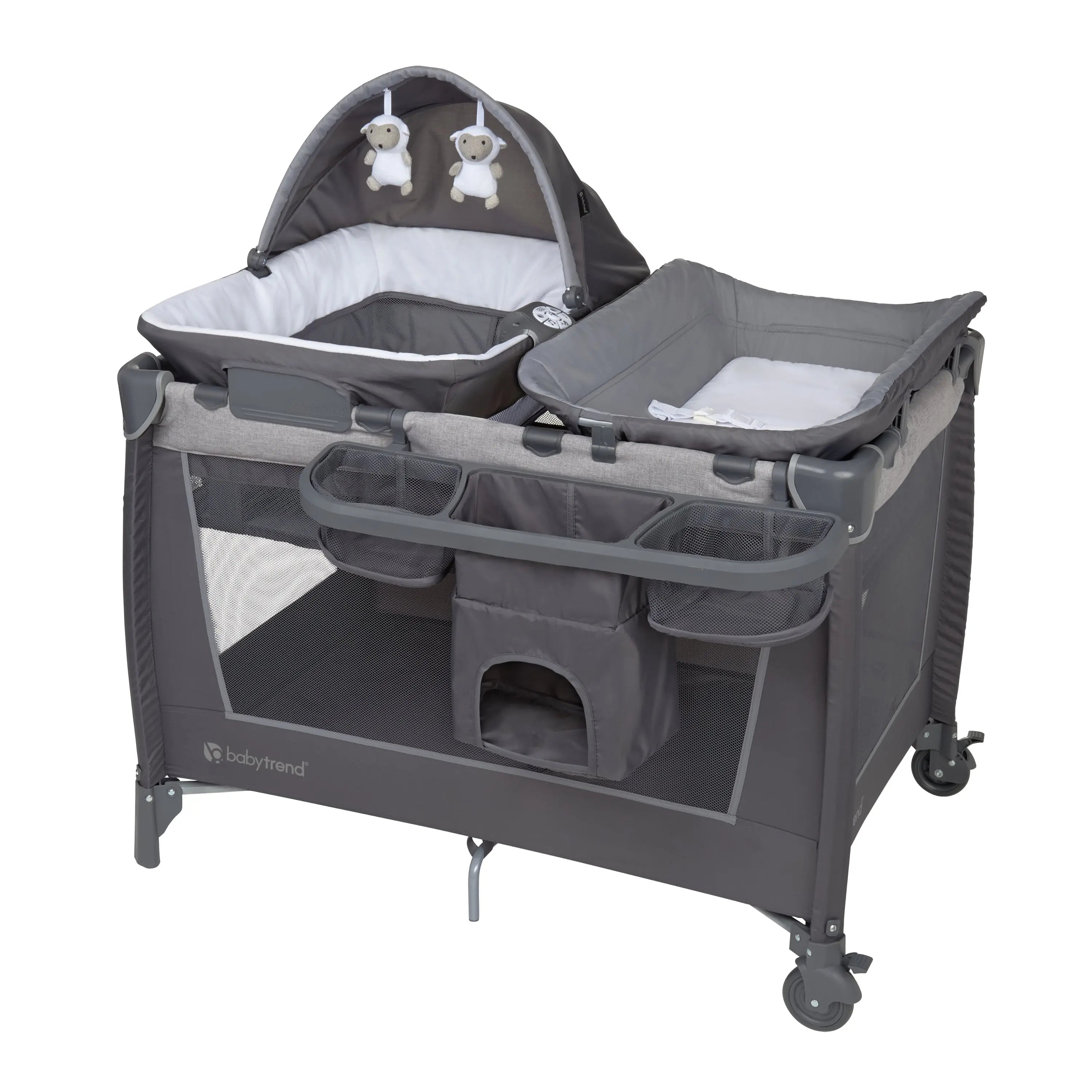 Simply Smart Nursery Center Playard with Napper, Changer, Bassinet and Travel Bag in Shale Grey (Walmart Exclusive)
