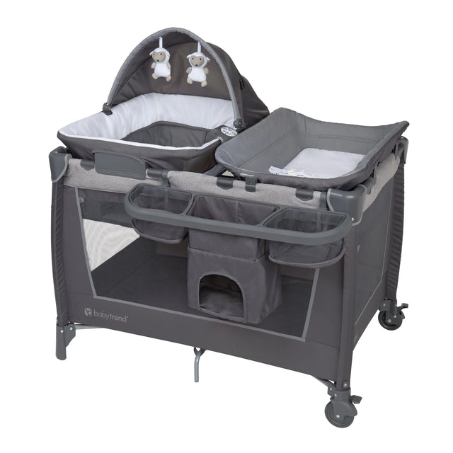 Simply Smart 2.0 Nursery Center Playard with Napper, Changer, Bassinet and Travel Bag in Shale Grey (Walmart Exclusive)